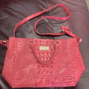 Pink Croc Brahmin purse